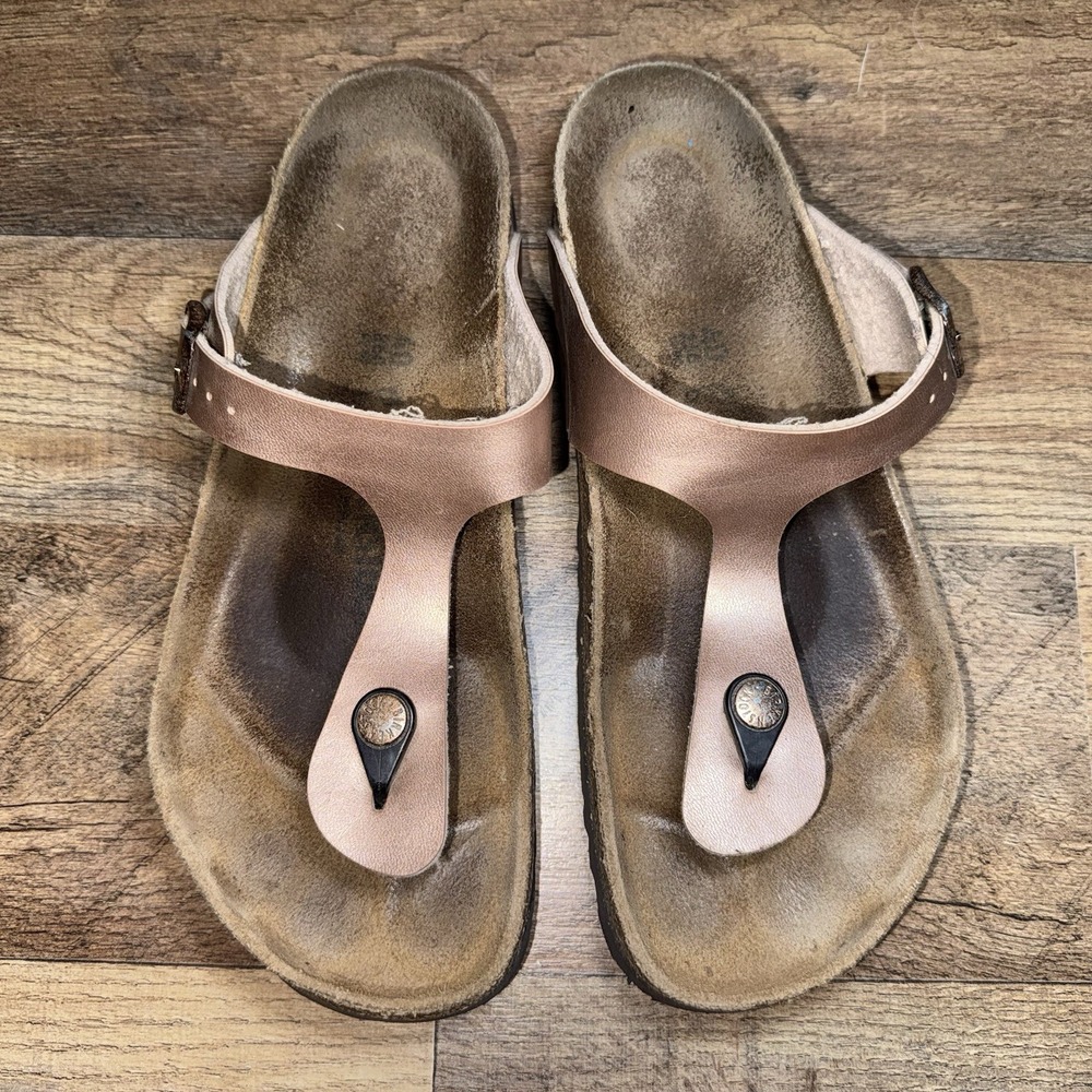 Birkenstock Gizeh Birko -Flor Recovery Thong Womens EU 40/US 9 Metallic Copper